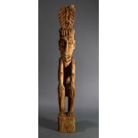 Indonesian carved wood effigy, 25"h