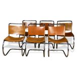 (lot of 6) Mies van der Rohe "MR" leather chairs