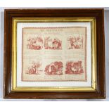 "My Mother" vintage handkerchief, framed, 16"h x 18"w