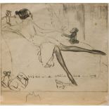 Max Pollak (Austrian/Czech, 1886-1970), "Die Tanzerin Kitty Sterling," circa 1920, etching with