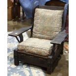 Arts and Crafts Monterey classic period armchair circa 1925, with original cushions and finish, 36"h