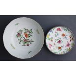 (Lot of 2) Two Chinese famille-rose wares, first a bowl, of lobbed mouth rim and decorated with