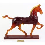 A Ludovico de Luigi (b. 1933) for Daum limited edition equine sculpture, the stylized and well