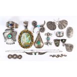 Collection of Native American multi-stone, sterling silver, silver, metal jewelry Including 1)