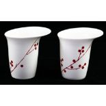 (lot of 2) Bodo Sperlein, London cups, each having a shaped rim above the body decorated with a