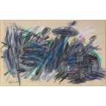 Ladislas Pierre Kijno (French, 1921-2012), Abstraction, 1960, mixed media on paper, pencil signed