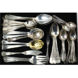 (lot of 46) Assembled sterling silver spoon lot, including an initialed Tiffany and Co. Lap-Over-
