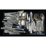 (lot of 107) A Towle Rambler Rose sterling partial flatware service, some pieces with initials: (18)