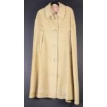 Hermes Paris mohair overcoat or cape in beige circa 1980s, from the estate of Carol and William