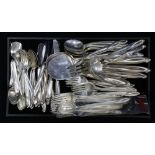 (lot of 69) A Reed & Barton Silver Sculpture sterling flatware service: (8) dinner forks 7.5"l; (