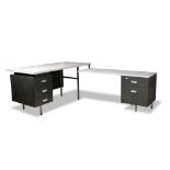George Nelson for Herman Miller "Modern Management" desk, 1953, having a l-form, with a grey