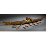 A Pacific Northwest American Indian Eskimo Inuit kayak or baidarka model, finely executed with