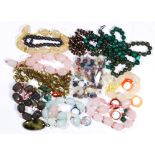 Collection of multi-stone bead, glass, plastic and metal jewelry Including (6) faceted bead,