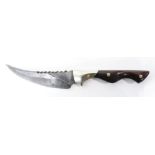 Michael Peterson damascus blade with ironwood handle, blade: 4.5"l, overall: 8.5"l