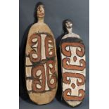 (lot of 2) Papua New Guinea Asmat panels, largest: 31.5"h