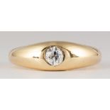 Diamond, 14K yellow gold ring Featuring (1) old European-cut diamond, weighing approximately 0.30