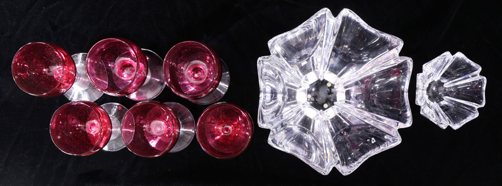(lot of 2) Pair of graduated Orrefors crystal bowls, each with a wide scallop rim, tapering to a - Image 3 of 5