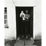 Bruce Davidson (American, b. 1933), "Welsh Miners, Man and Baby," 1965, gelatin silver print, pencil