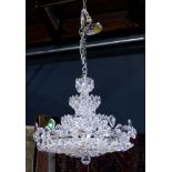 Modern crystal chandelier fixture, 18"h x 23"w