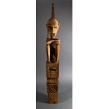 Indonesian carved wood effigy, 34"h