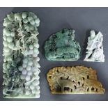 (Lot of 4) Four Chinese hardstone carvings, the largest one size: 8.75"h x 4"w