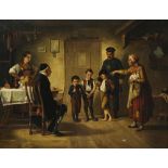 Hubert Salentin (German, 1822-1910), Untitled (Interior Scene), oil on canvas, signed lower left,