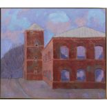 Jill Davenport (American, 20th century), "Cloud Factory," oil on canvas, signed lower left, titled