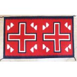 Casa Grande's modern Navajo carpet, red black and grey, 4'10'' x 2'11''