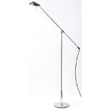 A Jorge Pensi (Buenos Aires, b.1946) chrome floor lamp, having an adjustable arm, with a single