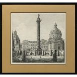 Luigi Rossini (Italian, 1790-1857), "Veduta dello scavo del Foro Trajano," 1823, etching, plate