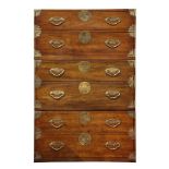 (lot of 3) Korean clothing chest of tansu style, each with two large drawers, brass corner ornament,