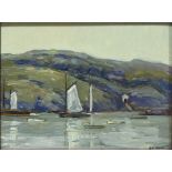 Karl Schmidt (American, 1890-1962), Untitled (Sailboats, Monhegan Island, Maine), oil on canvas