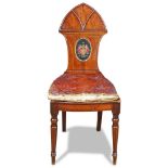 A Continental mahogany shield back chair, 36"h