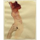 Nathan Oliveira (American, 1928-2010), "Figure & Torso," 1961, watercolor, signed and dated lower