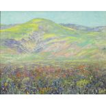 William Posey Silva (American, 1859-1948), "Spring Flowers, San Joaquin Valley (California)," oil on