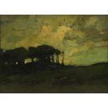 Karl Schmidt (American, 1890-1962), "Evening Landscape," 1915, oil on panel, signed and dated