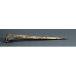 Papua New Guinea, cassowary bone dagger with incised design and signs of age, 15"l; Provenance: