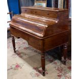 Continental mahogany writing desk circa 1850, having a fold down plum pudding front opening to the