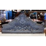 Victorian wood carved and paint decorated architectural element, 23"h x 45"w