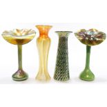 (lot of 4) Lundberg Studios vase group, consisting of (2) jack-in-the-pulpit examples each having an