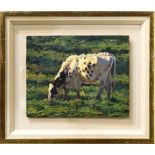 Carol Peek (American, b. 1961), California Cow, oil on board, signed lower right, overall (with