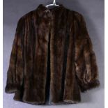 Brown fur coat, 32"l