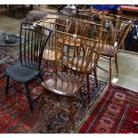 (lot of 6) American Birdcage Windsor group, the assembled group having a very early refinish, one