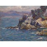 Stephen Seymour Thomas (American, 1868-1956), "Point Lobos," 1936, oil on panel, signed, dated and