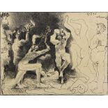 Pablo Picasso (Spanish, 1881-1973), "Le Danse des Faunes," 1957, lithograph, bears artist's ink