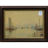 Alfred Villiers Farnsworth (American, 1858-1908), Bay Scene, watercolor, signed lower left,