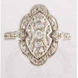 Diamond, 14k white gold ring Featuring (43) round-cut diamonds, weighing a total of approximately