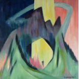 William Samuel Schwartz (American, 1896-1977), Surrealist Mountain, oil on canvas, signed lower