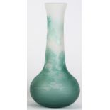 A Galle style two color cameo glass bottle form vase