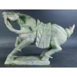 A carved Chinese hardstone horse, 12.5"h